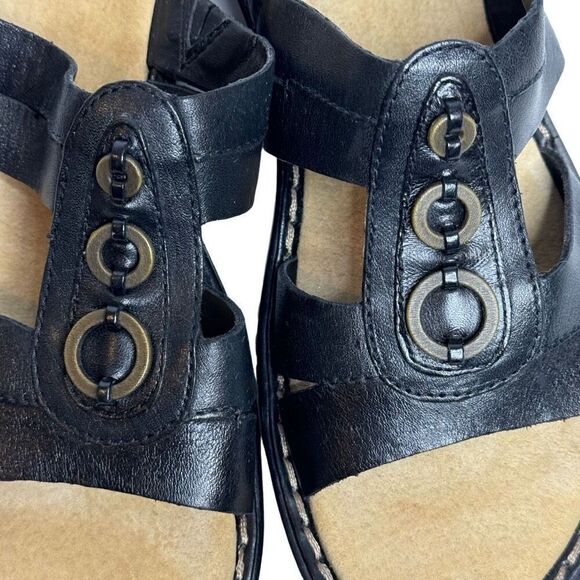 Clark’s bendables black leather wedge sandals size 6 - Picture 10 of 15